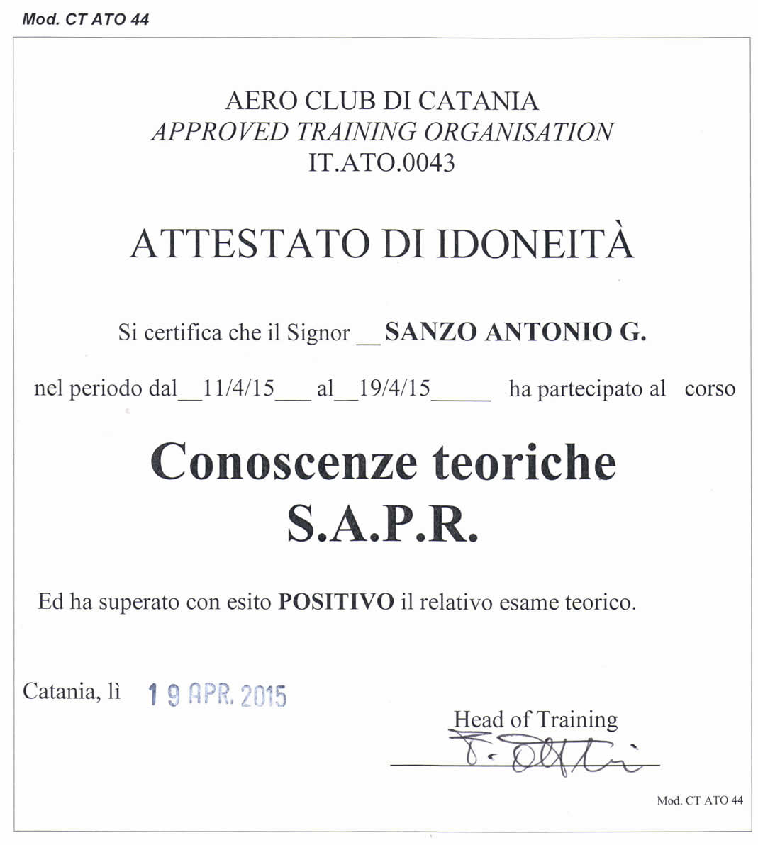 drone certificato catania